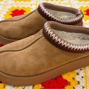Altar'd State Tan Mules with Cozy Trim